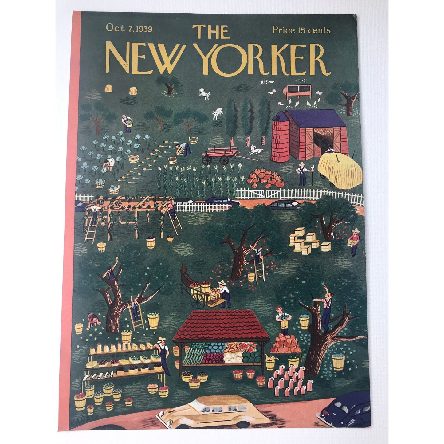 RARE - The NEW YORKER Magazine very rare original cover - October 7, 1939 - farm