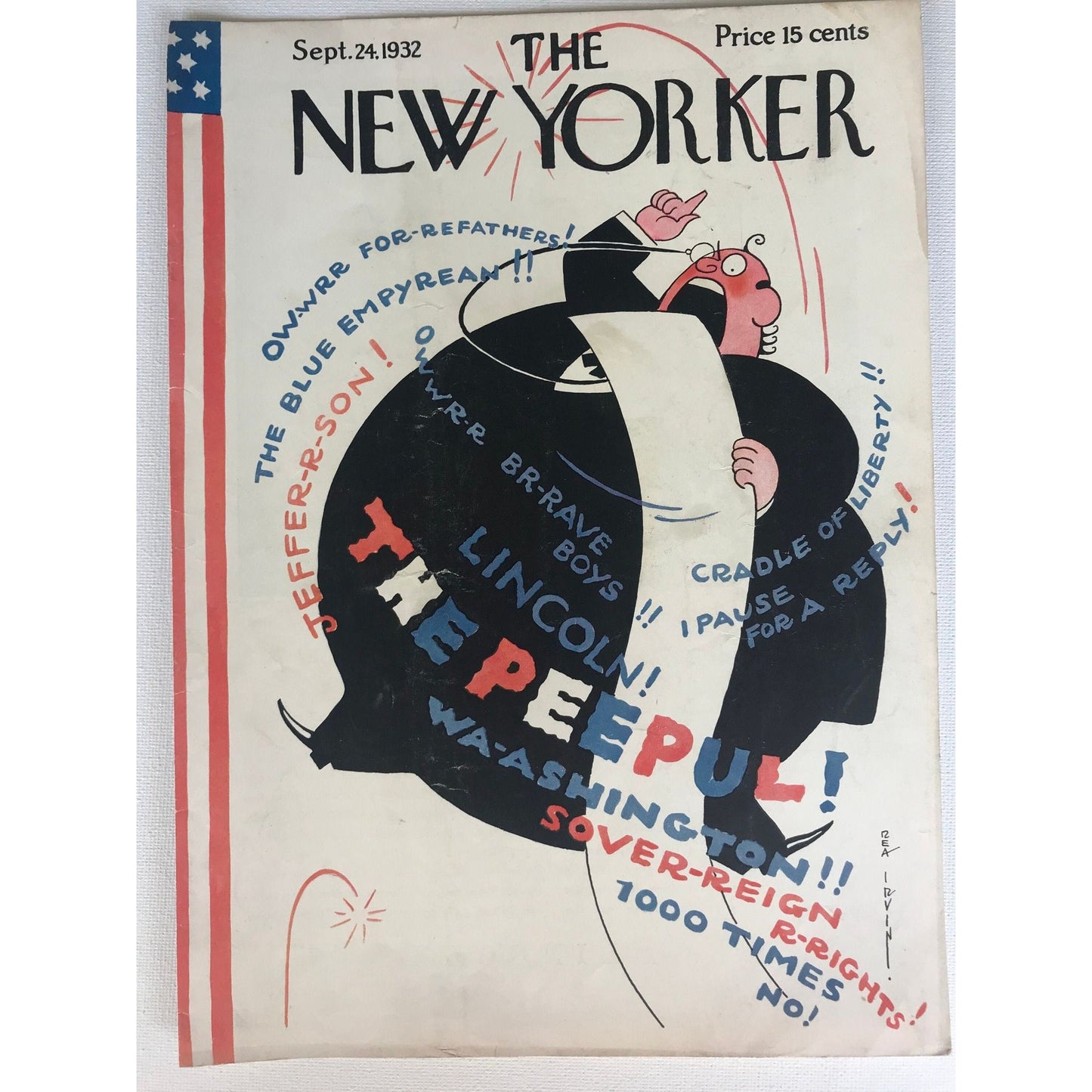 Very Rare NEW YORKER Magazine cover - September 24, 1932