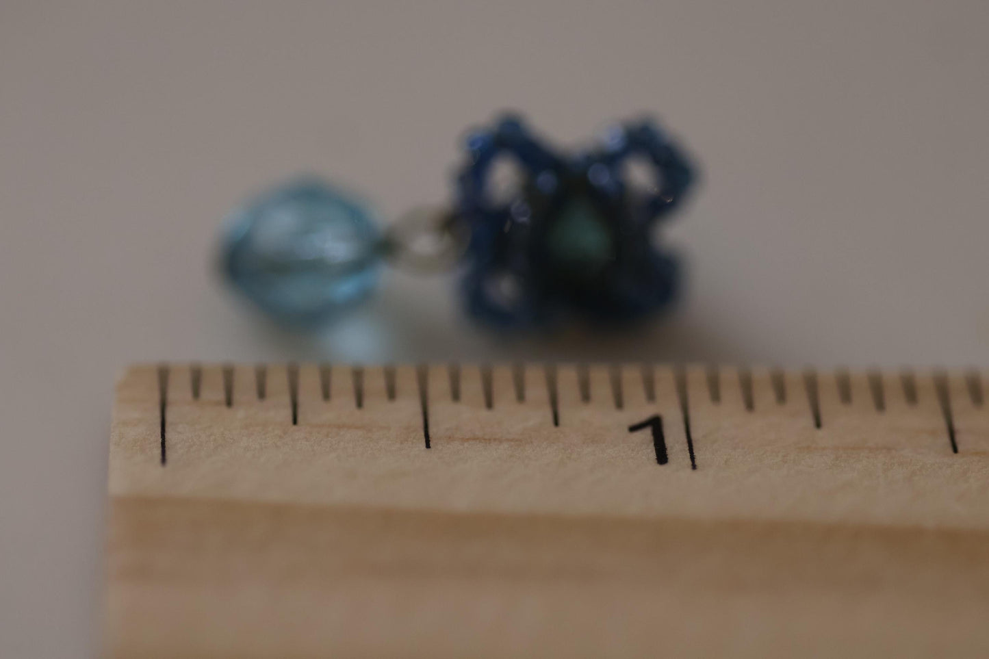 Blue Beaded Earrings with Light Blue Crystal Dangles, Vintage Dangle Earrings, Boho Drop Earrings Gift for Her
