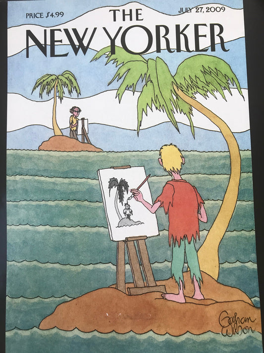 The NEW YORKER magazine cover only -  July 27, 2009 - island painting - Please read description