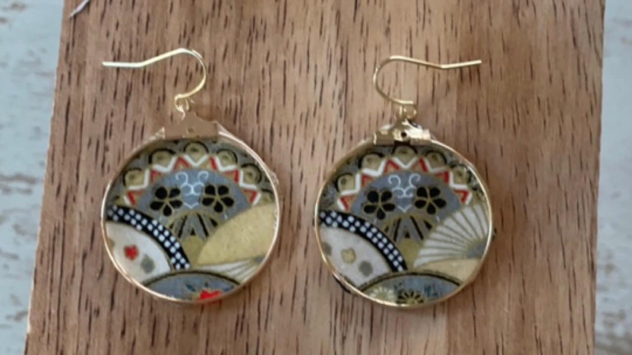 Your choice of handmade paper and metal lightweight dangle earrings
