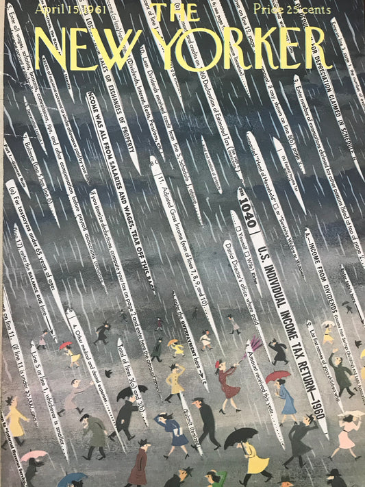 Rare - April 15, 1961 - The NEW YORKER Magazine original cover - please read description