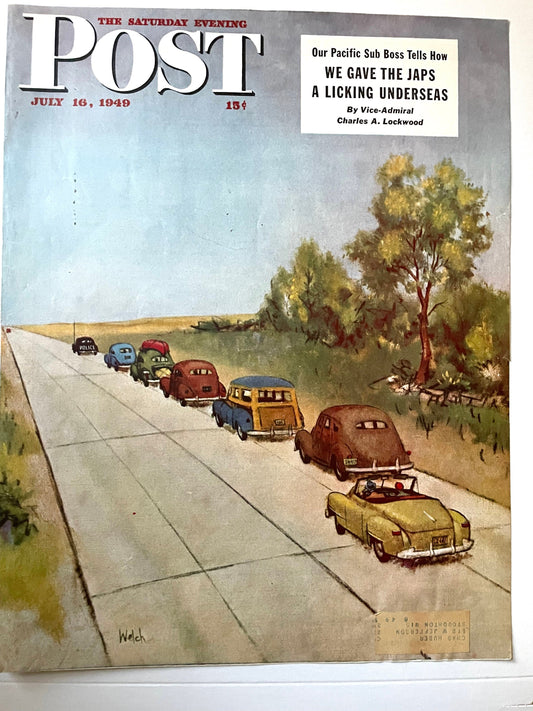 RARE - Saturday Evening Post - Original Cover - July 16, 1949