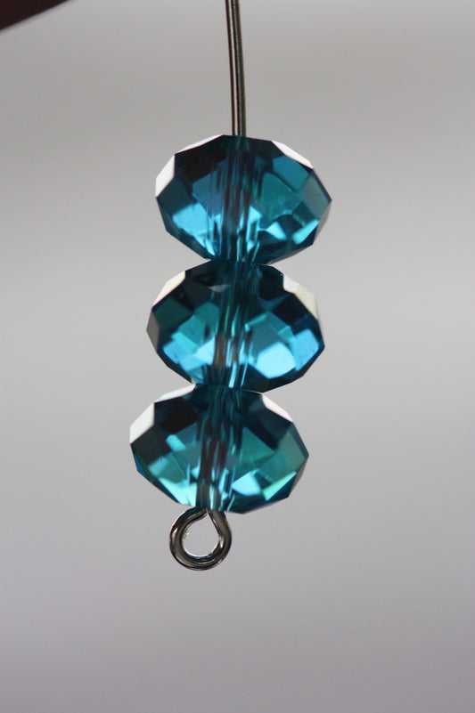 Blue vintage crystal beads - 8 mm