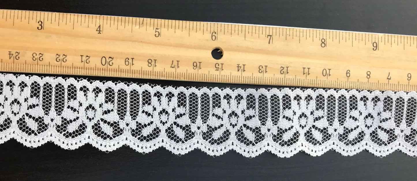 1" wide vintage white lace - by the yard
