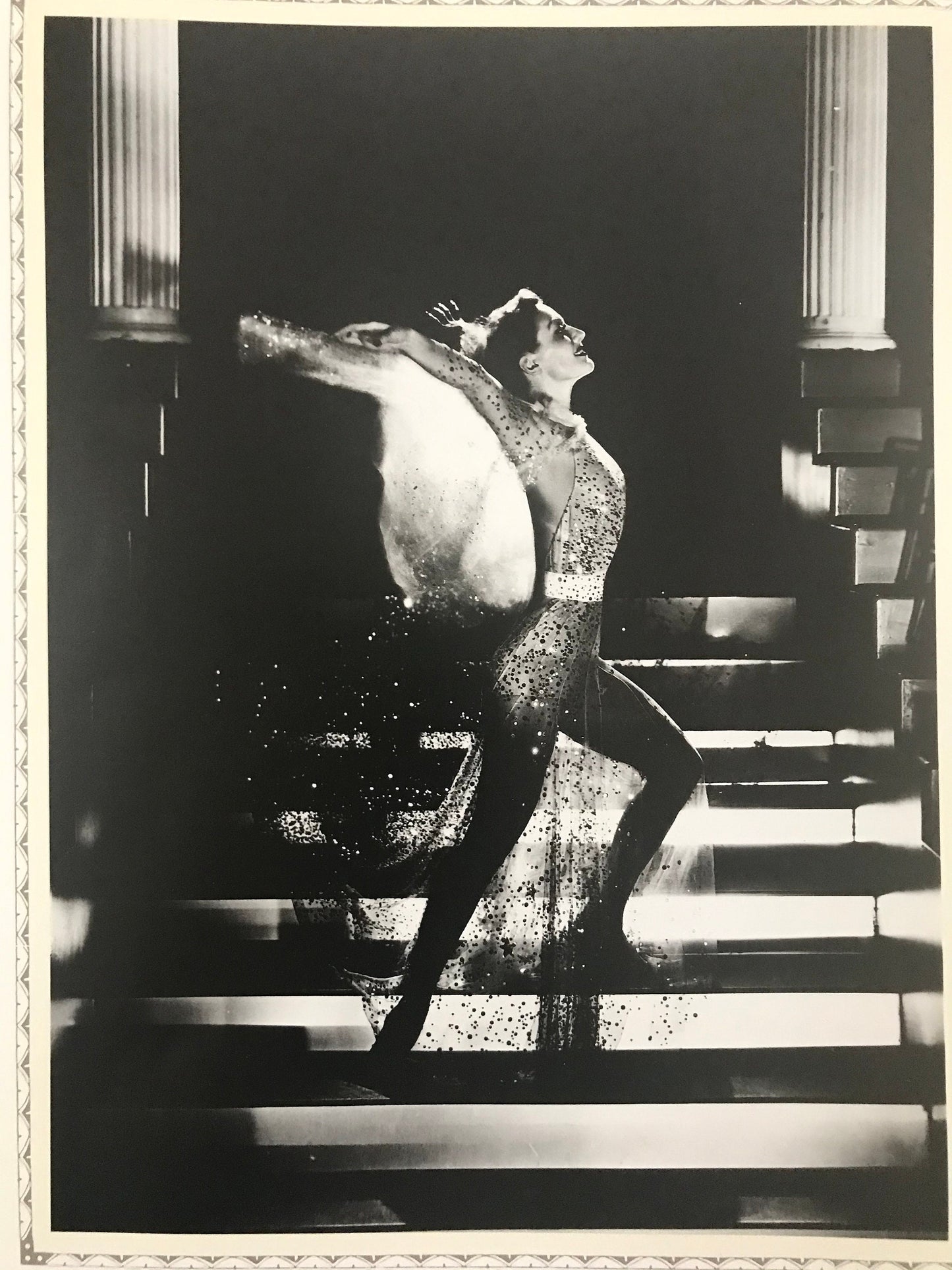 Old Hollywood  picture of dancer from vintage book - approx. 9" x 12" ready to frame or paper ephemera, scrapbook supplies, collage