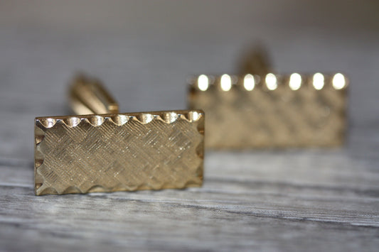 Mens vintage cuff links - rectangular