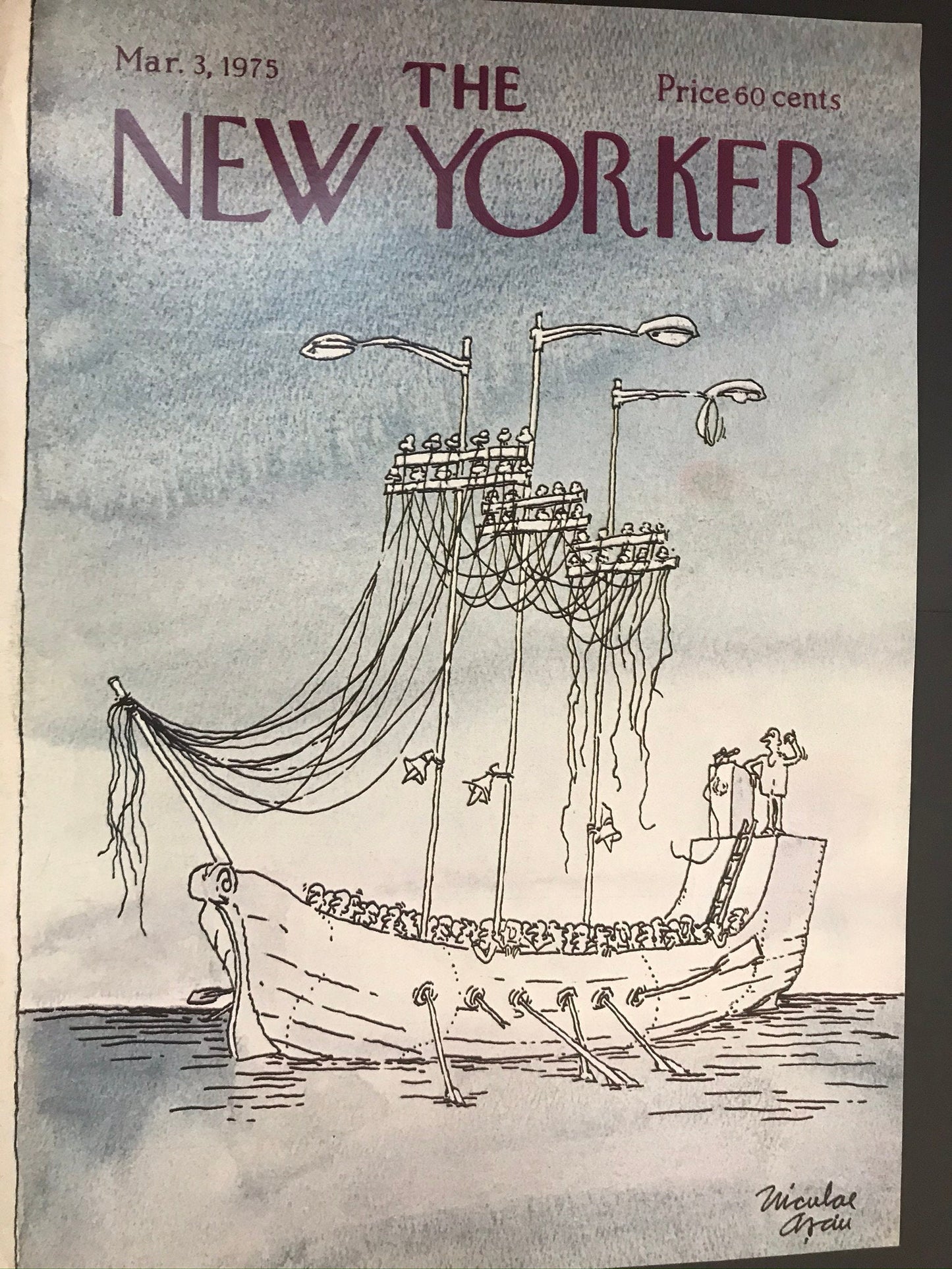 NEW YORKER Magazine cover - March 3, 1975 - ship, boat
