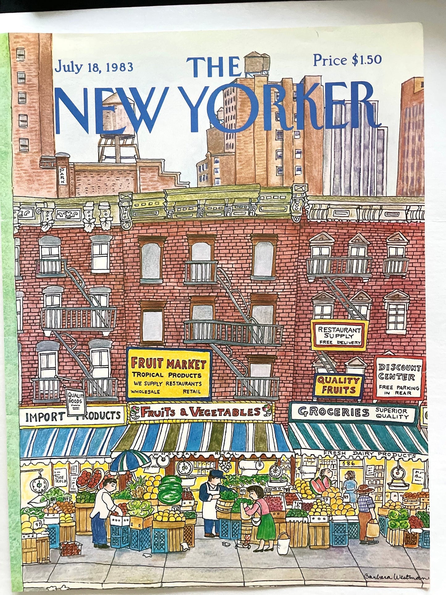 NEW YORKER Magazine original cover - vintage - July 18, 1983