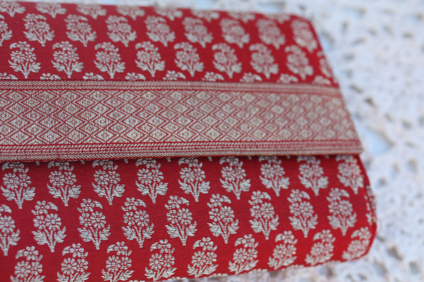 Asian Style Clutch - Vintage Red Gold Evening Purse Handbag for Wedding