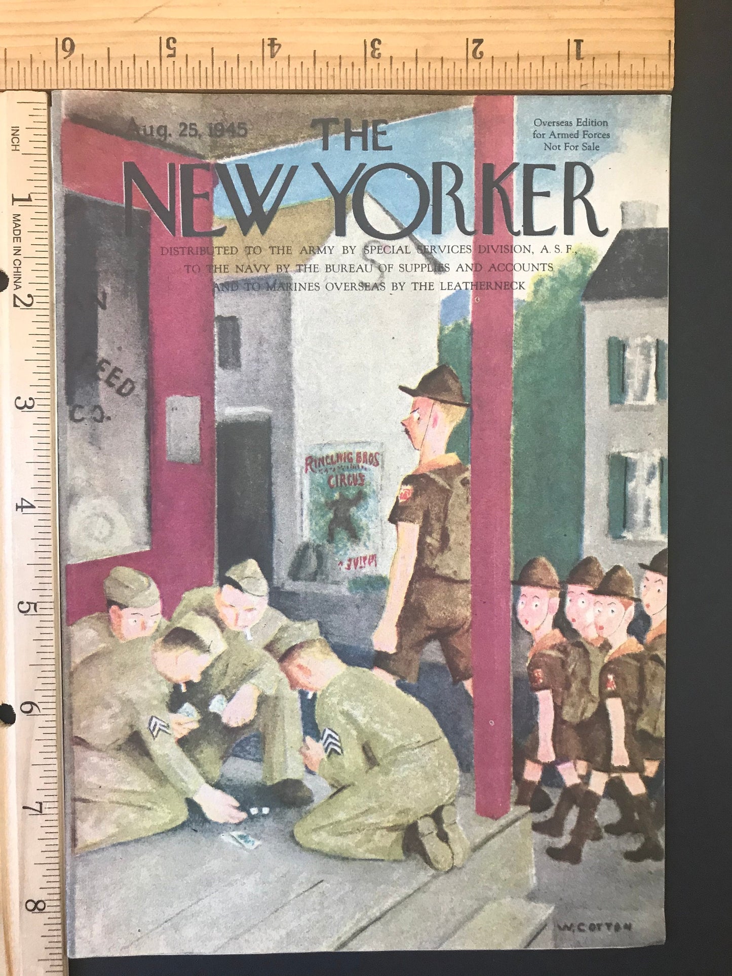 NEW YORKER Magazine - August 25, 1945 - Collectible Overseas Edition for Armed Forces Navy & Marines