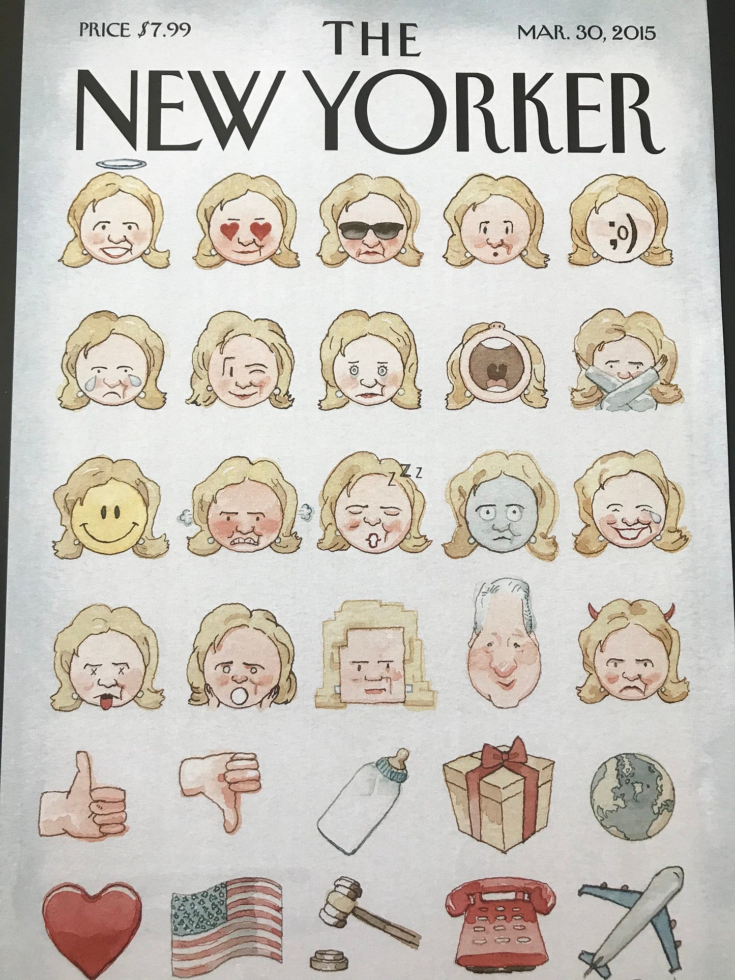 March 30, 2015 - The NEW YORKER Magazine original cover - Hillary Clinton