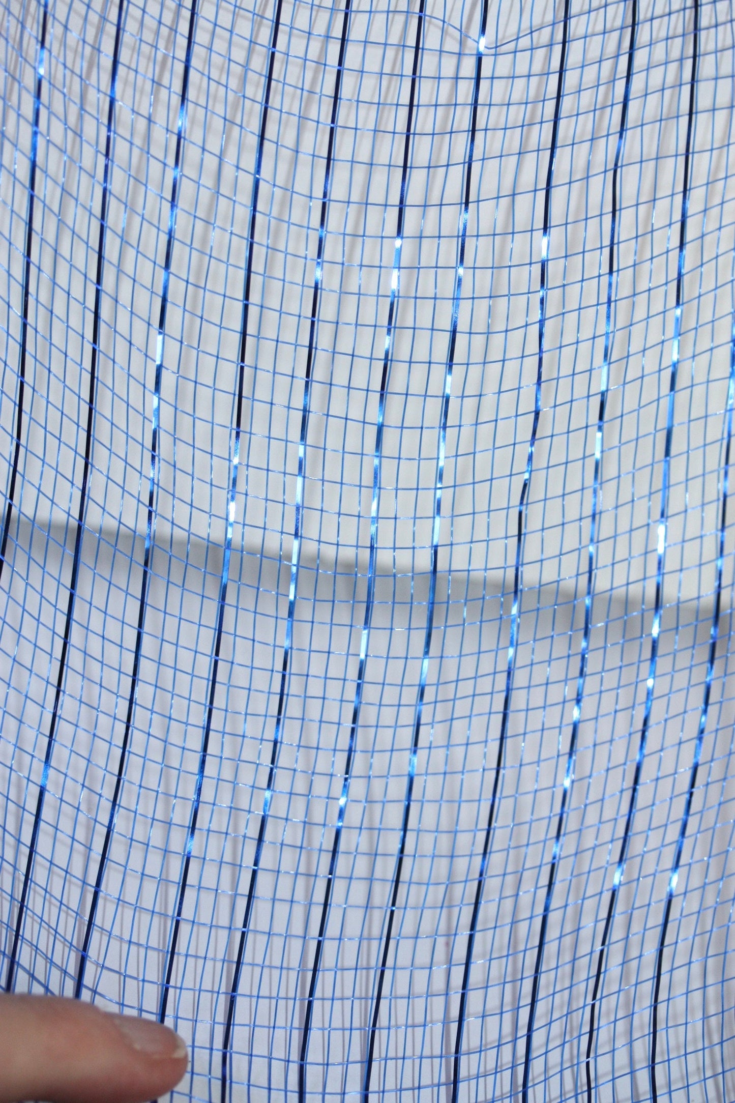 Stunning blue striped glittered tulle - for gift box wrap, bows, decorating, wreath making or other crafts