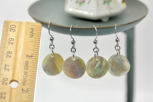 Simple dangle stunning vintage mother of pearl timeless dangle earrings
