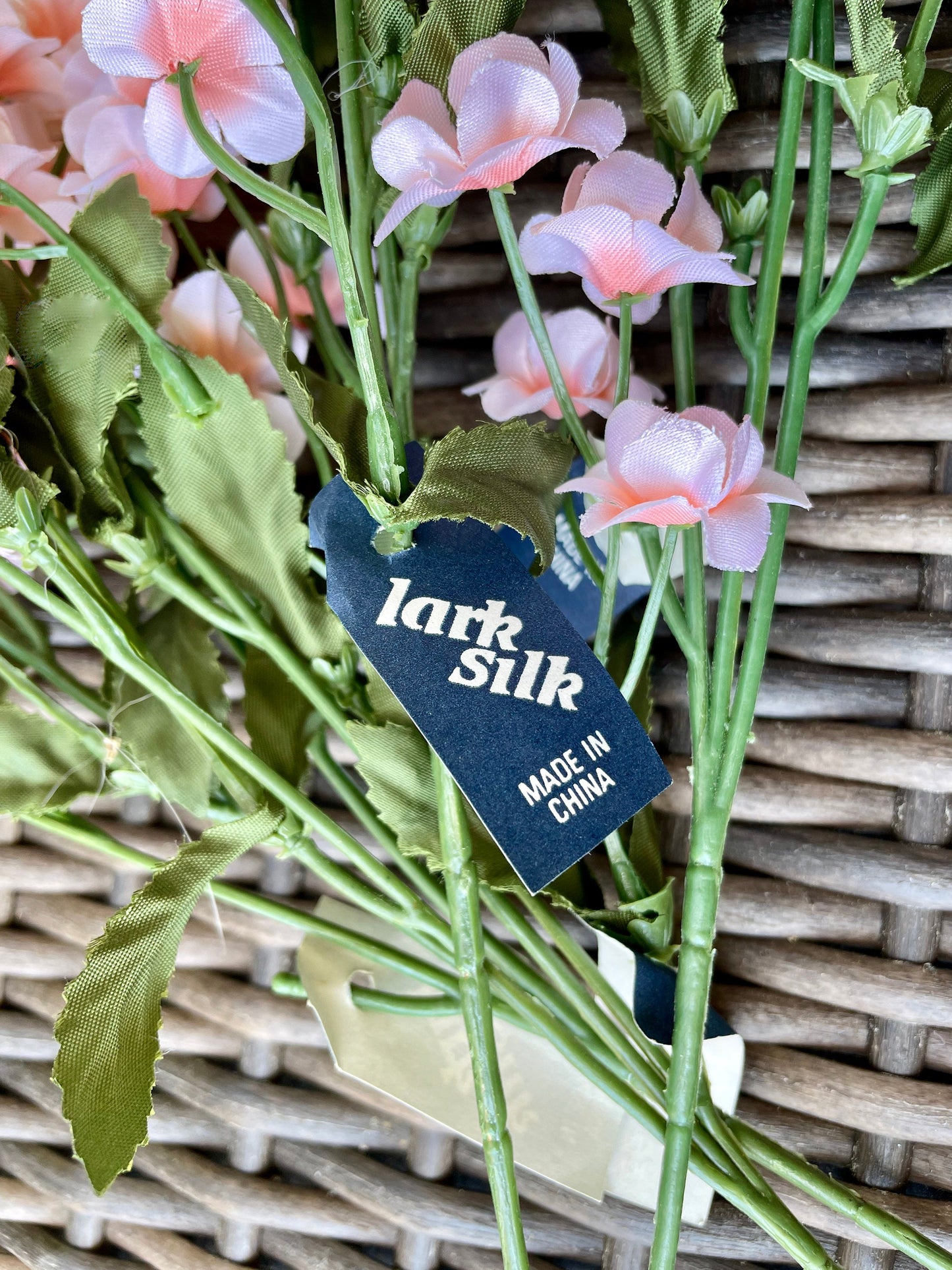 Vintage stems of stunning silk peachy pink faux flowers