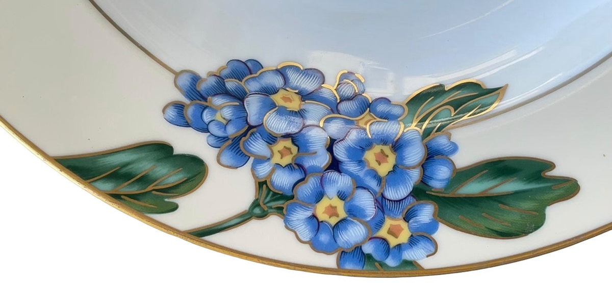 Fitz and Floyd stunning Bariolage Des Fleurs - fine porcelain large rimmed soup bowls