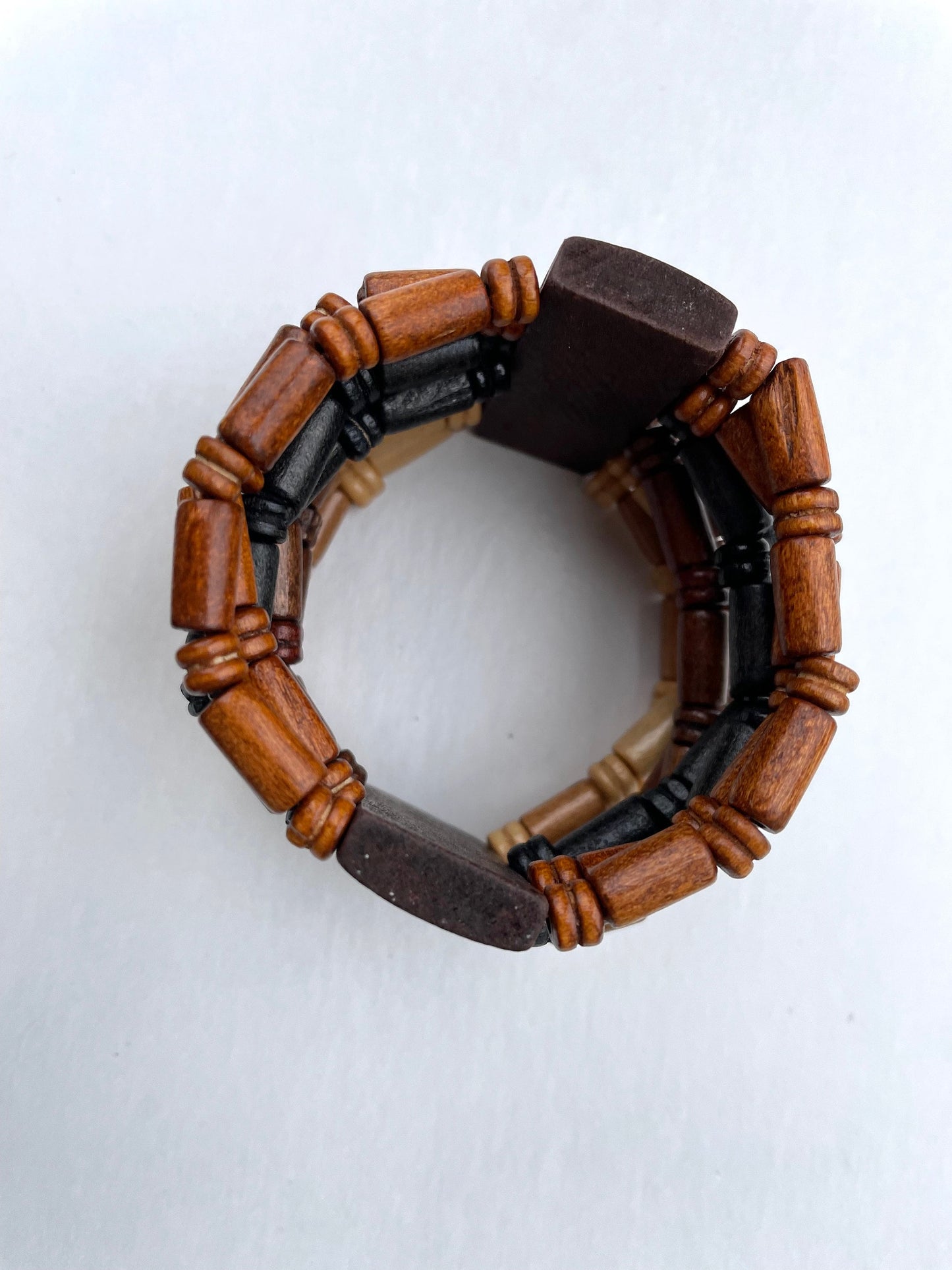 Very unique MCM style all wood wide vintage bracelet