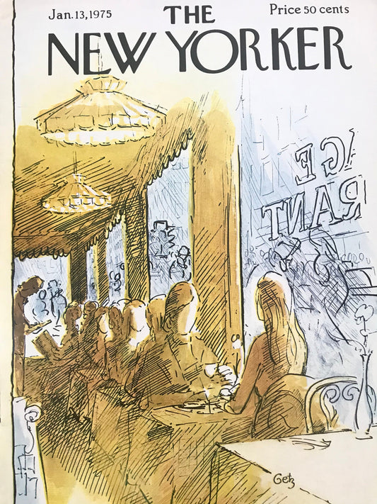 January 13, 1975 - The NEW YORKER Magazine original cover - restaurant
