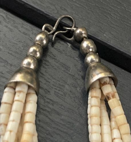 Vintage Bone & Horn Multi Strand Statement Necklace | Tribal-Inspired Natural Material Jewelry | Boho Artisan Necklace