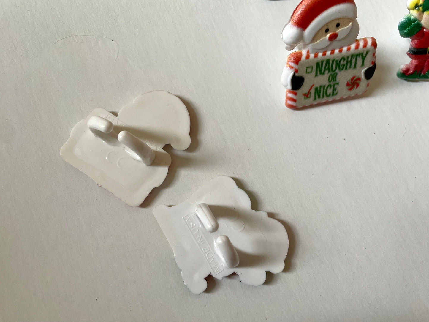 Mix of Santa Claus & Elves plastic ring cake toppers - by the dozen