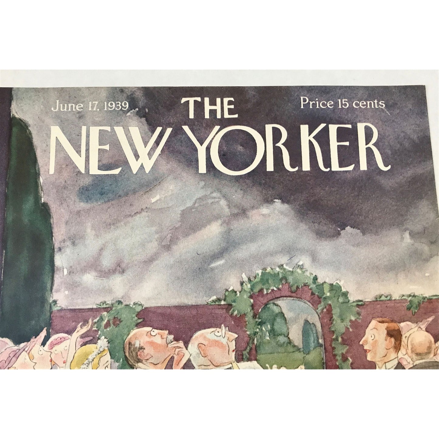 The NEW YORKER Magazine very rare original cover - June 17, 1939 - Perry Barlow - wedding