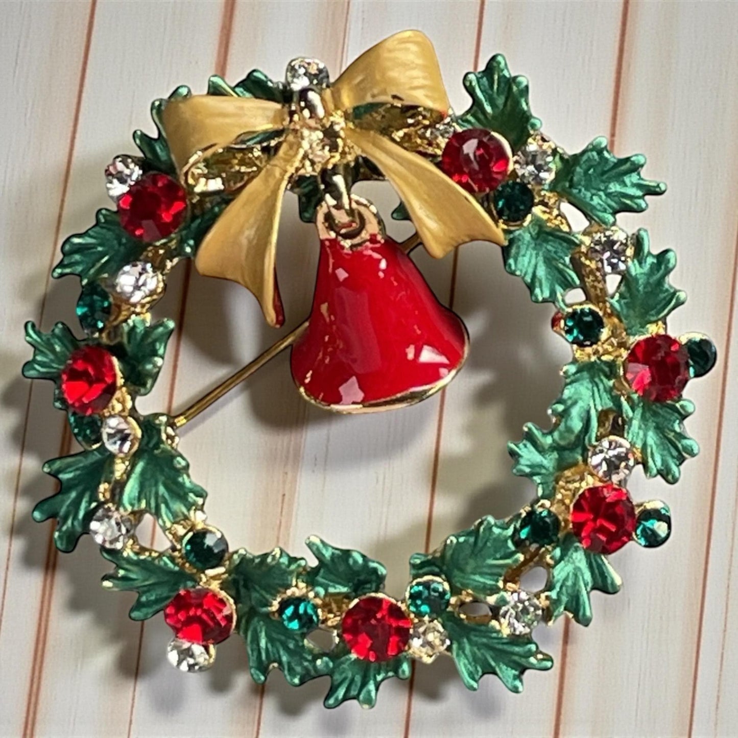 RARE Vintage Rucinni Christmas Tree Brooch Pin with Rhinestones & Enamel | Holiday Jewelry | Signed Rucinni Christmas Pin