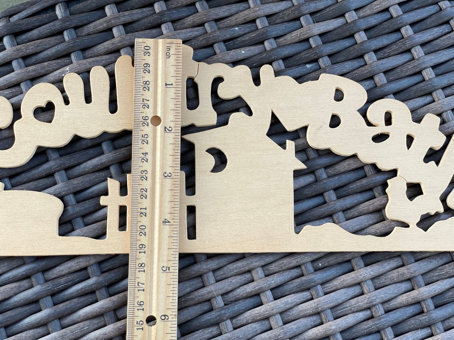 Unfinished wood - "country bath" signs