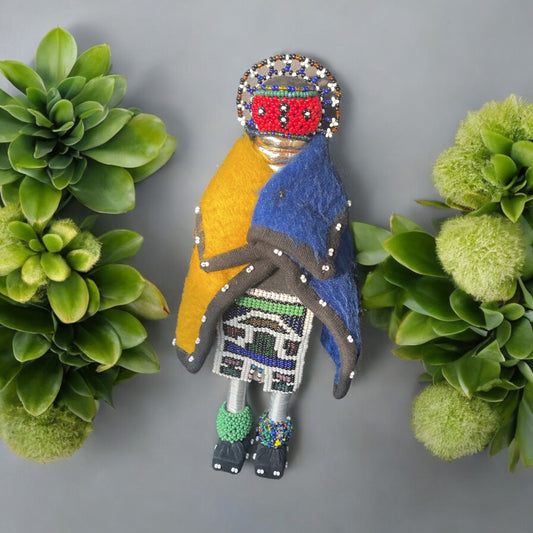 South African Ndebele Tribe Vintage handmade beaded ceremonial doll - exquisite, rare