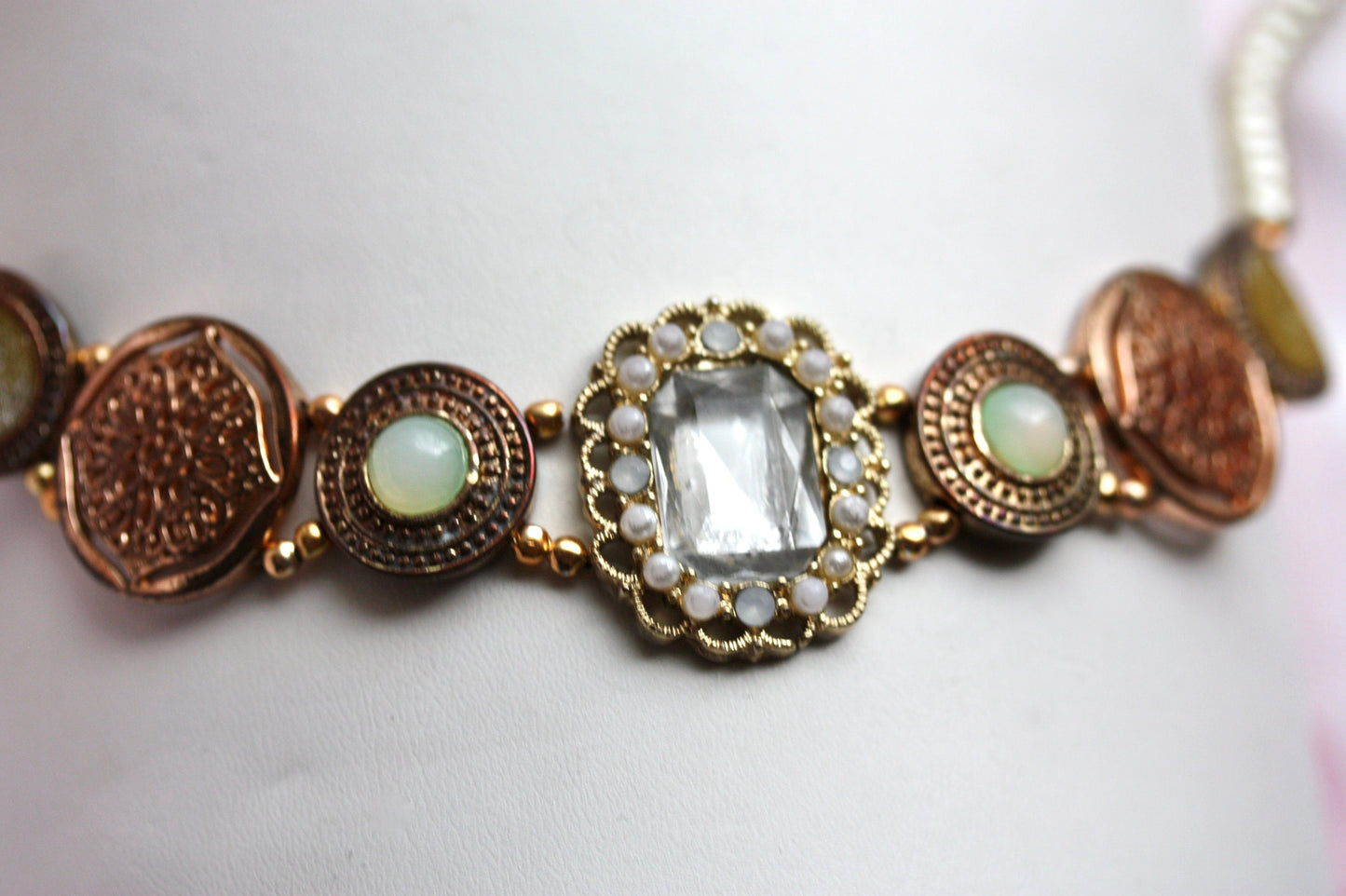 Mixed medium necklace - made with vintage and new elements