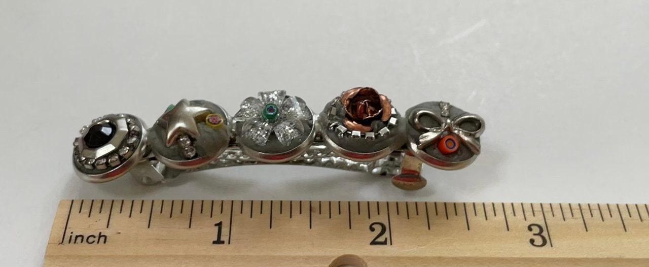 Mixed Material Mosaic Hair Barrette