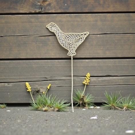 Abaca straw duck on stick woven in the Philippines - great craft supplies, bases for flowers, party favors, ornaments, decor