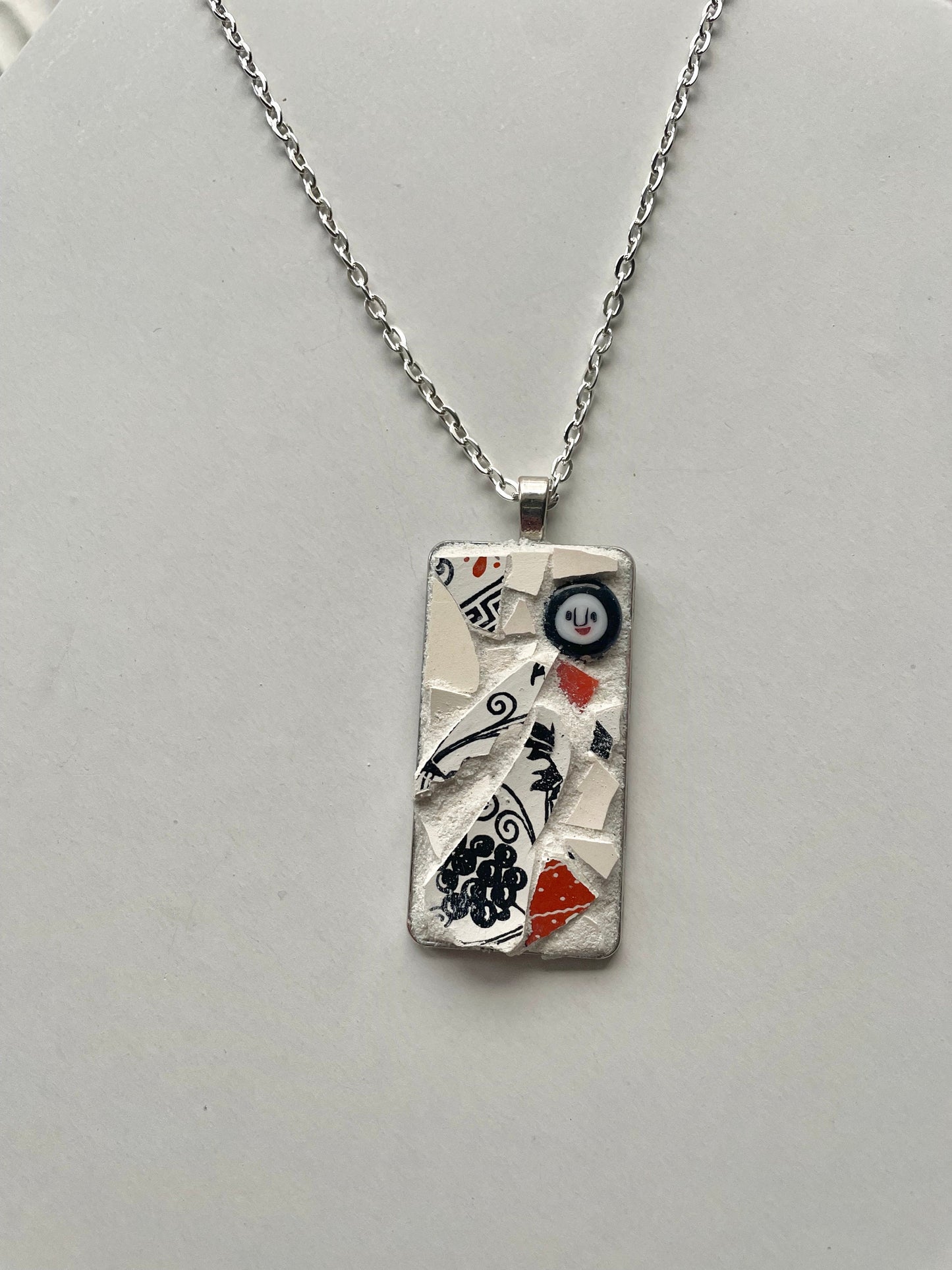 One-of-a-kind micro mosaic necklace, necklace pendant or pin (your choice) - Angel