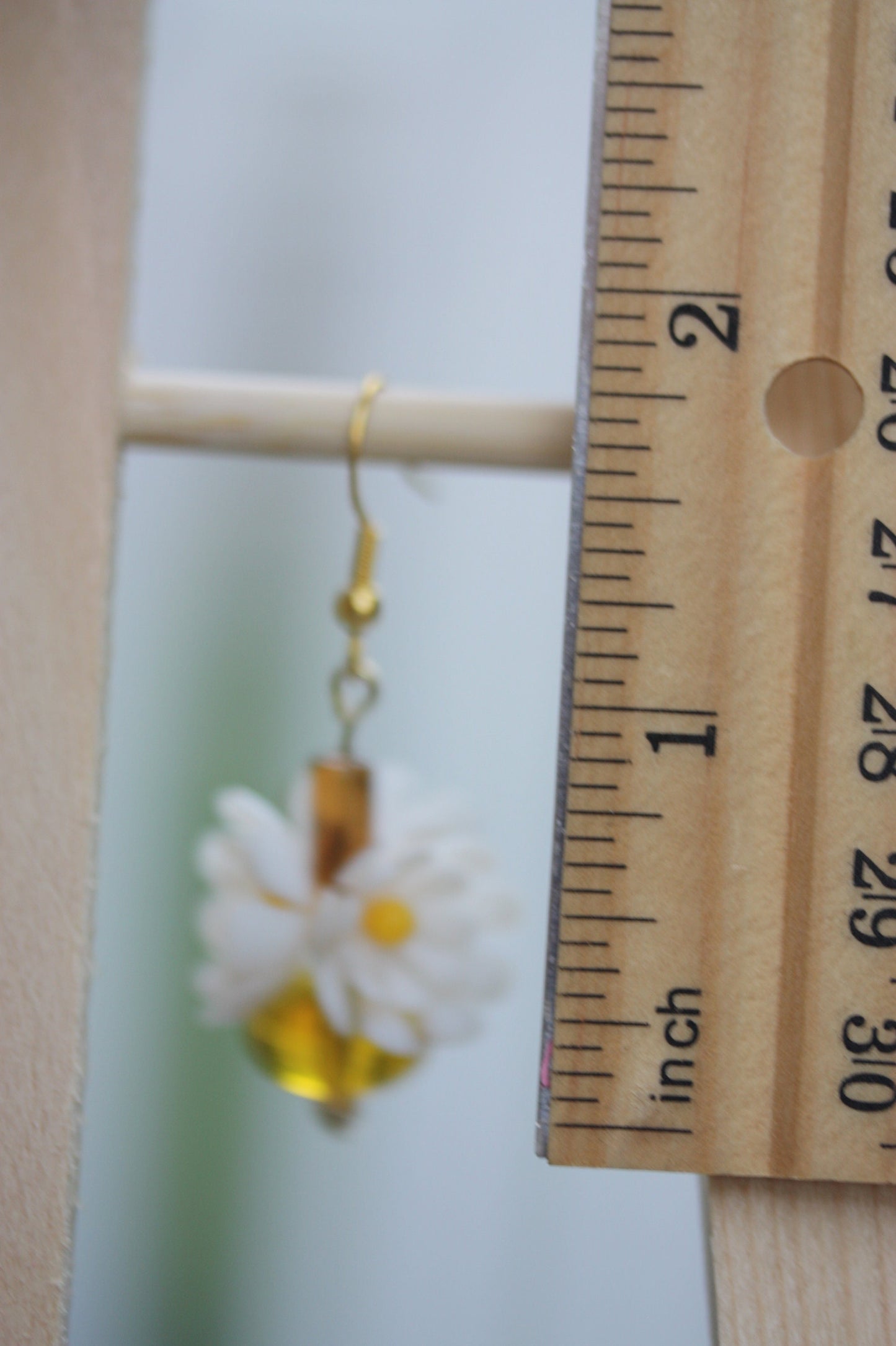 Fun, happy, yellow, daisy earrings - flower earrings, botanical earrings, hippie, flower child, bohemian, boho