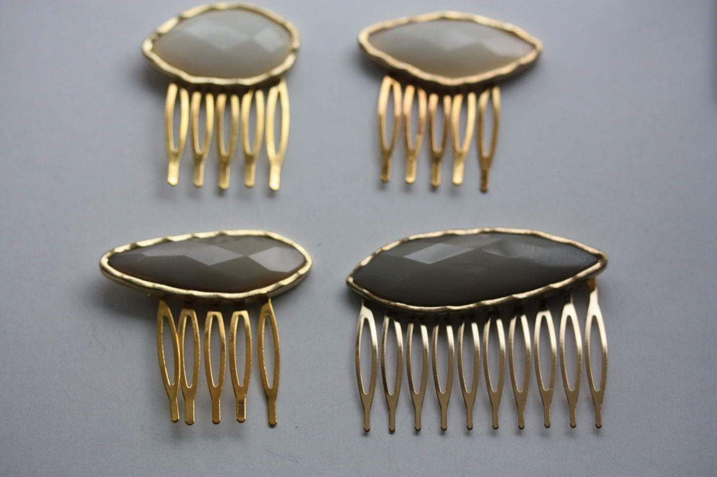 Your choice of hair comb - Mixed Material - handmade from new and vintage components - ivory cream and silvery gray