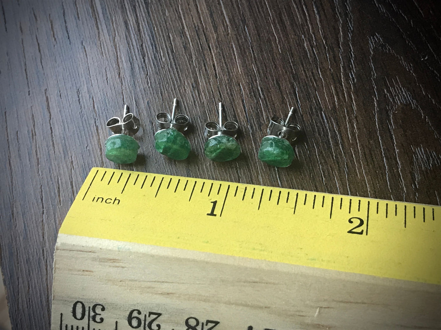 Handmade green aventurine tiny stud earrings