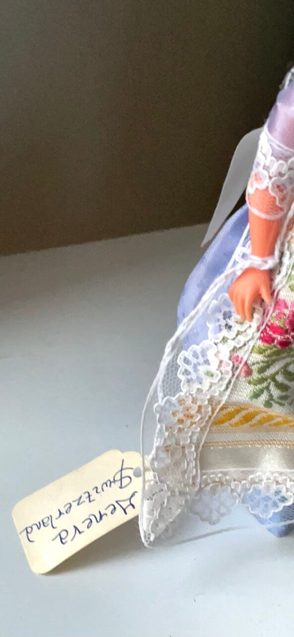 Vintage collectible handmade Geneva, Switzerland doll figurine - eyes open and close