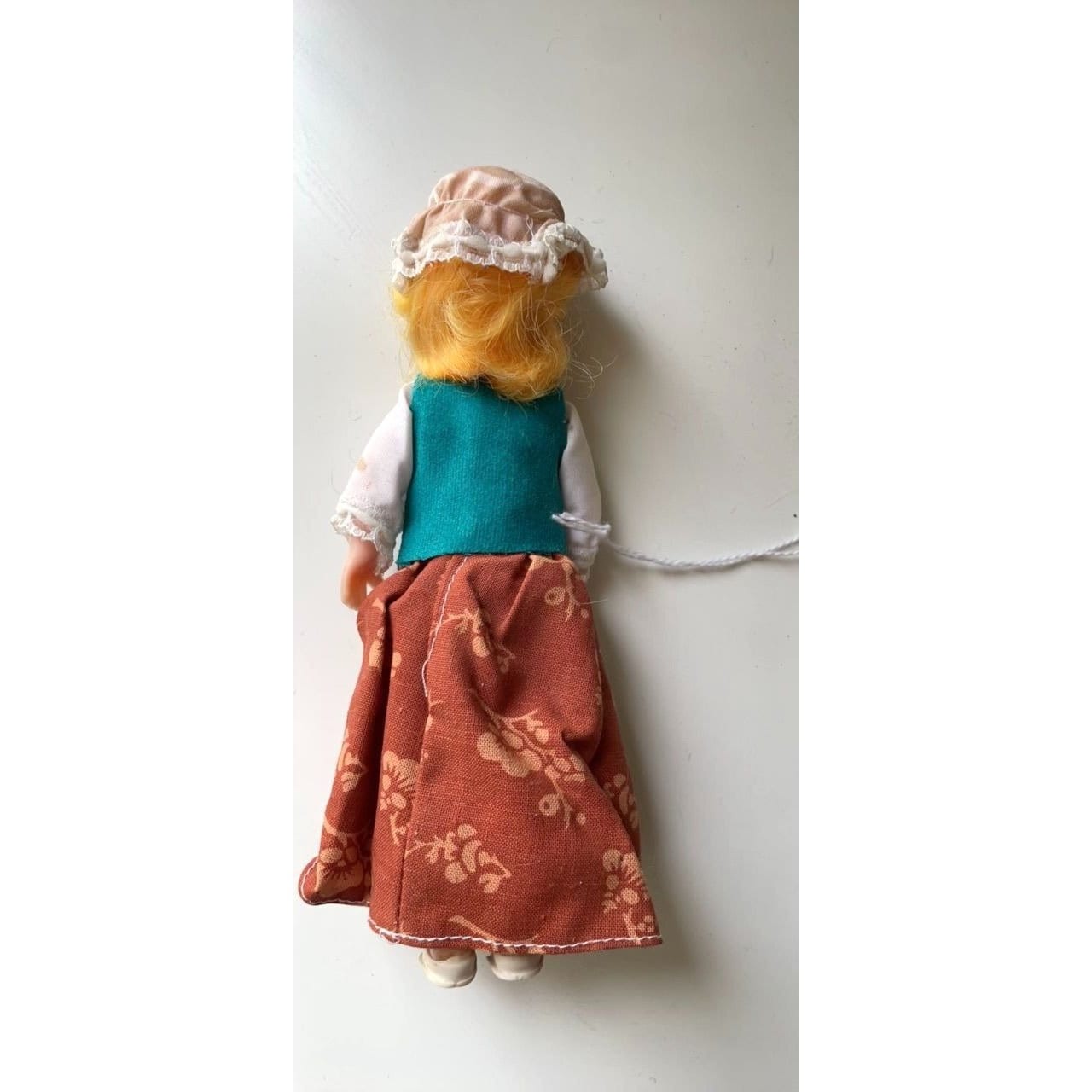 Vintage blonde hair collectible art doll figurine with hat - Made in Australia