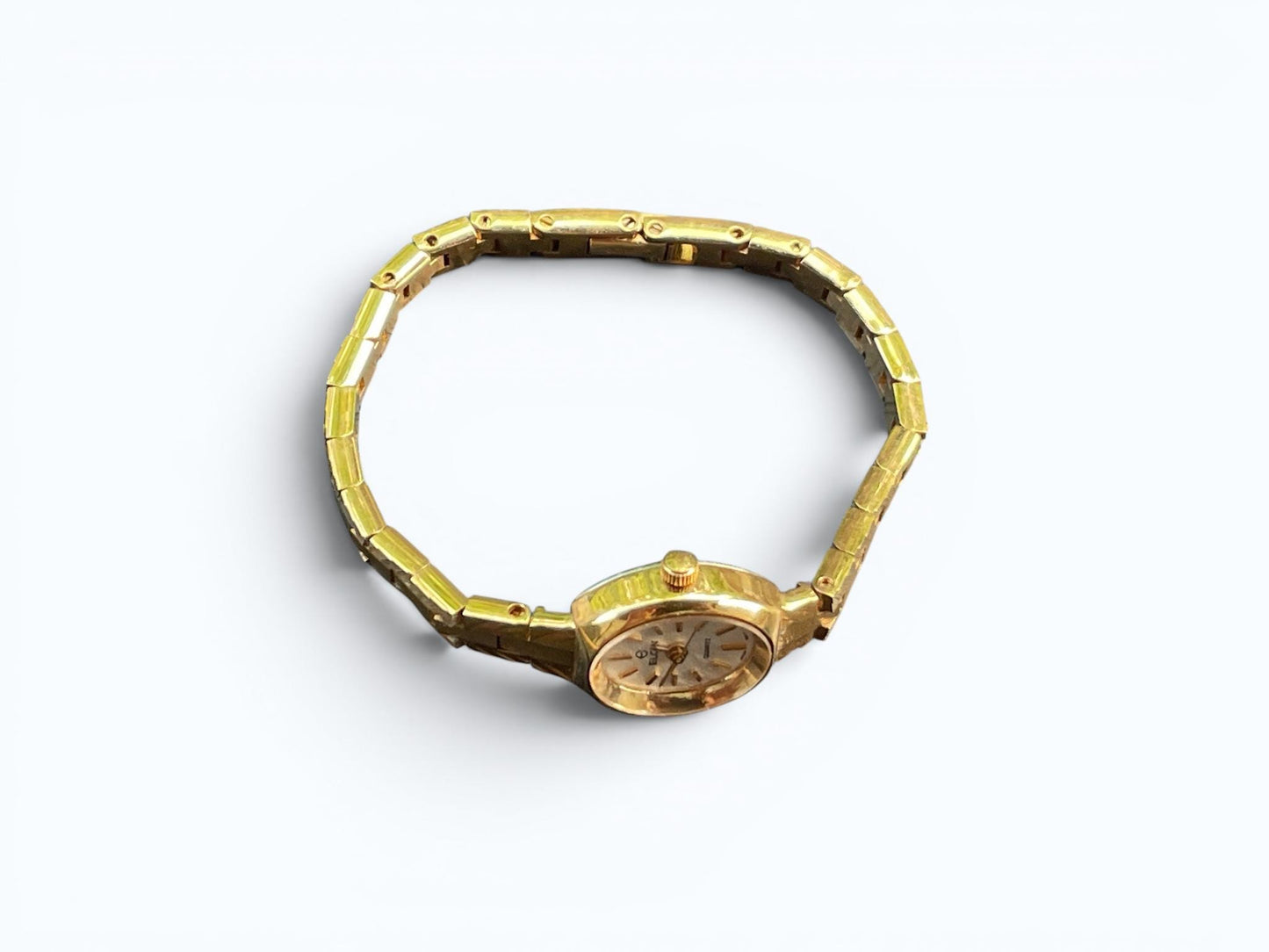 Vintage Elgin Ladies Quartz Watch Gold Tone Bracelet Watch Petite Dress Watch - Not Running As-Is