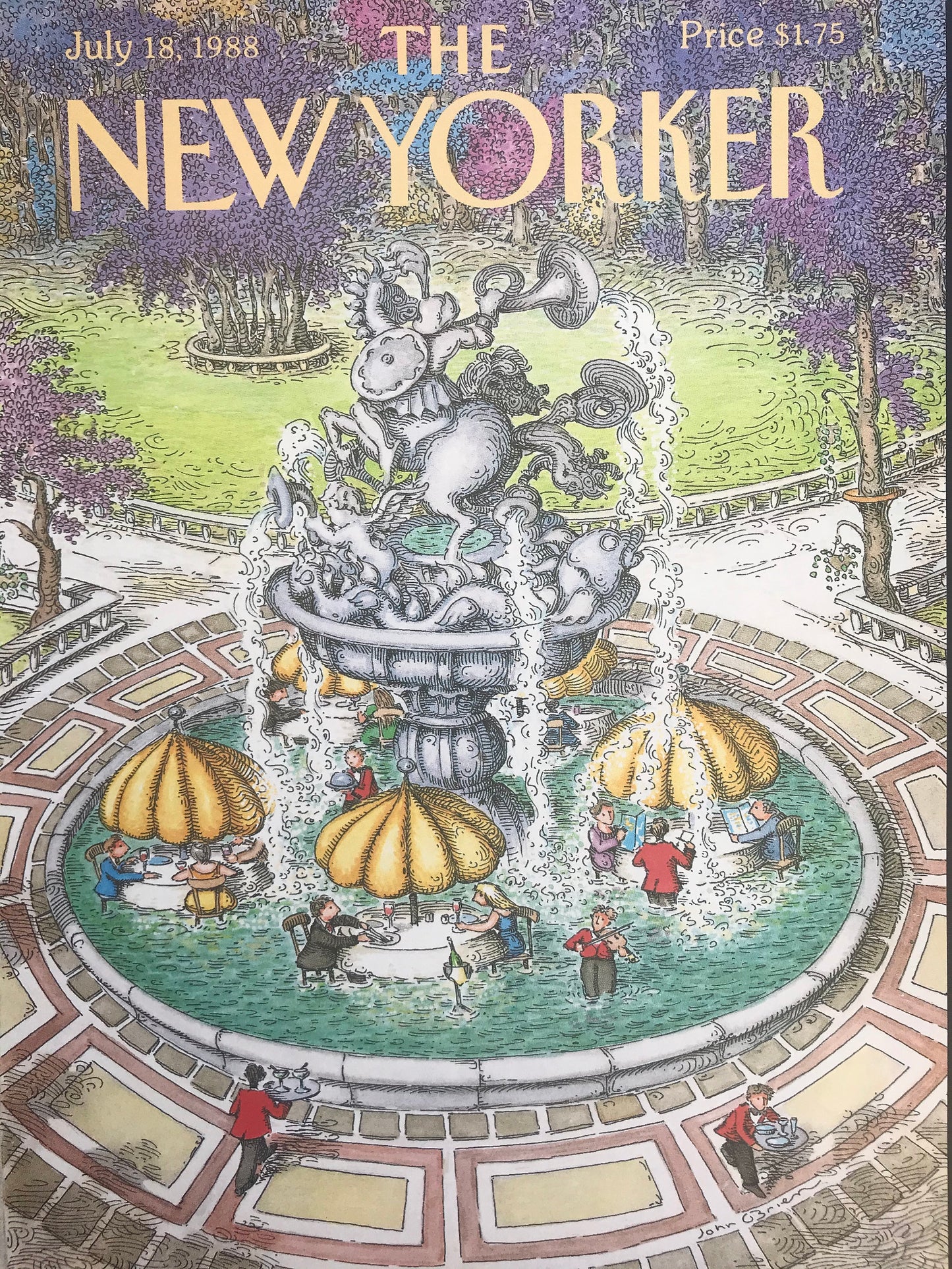 NEW YORKER Magazine original cover - vintage - July 18, 1988