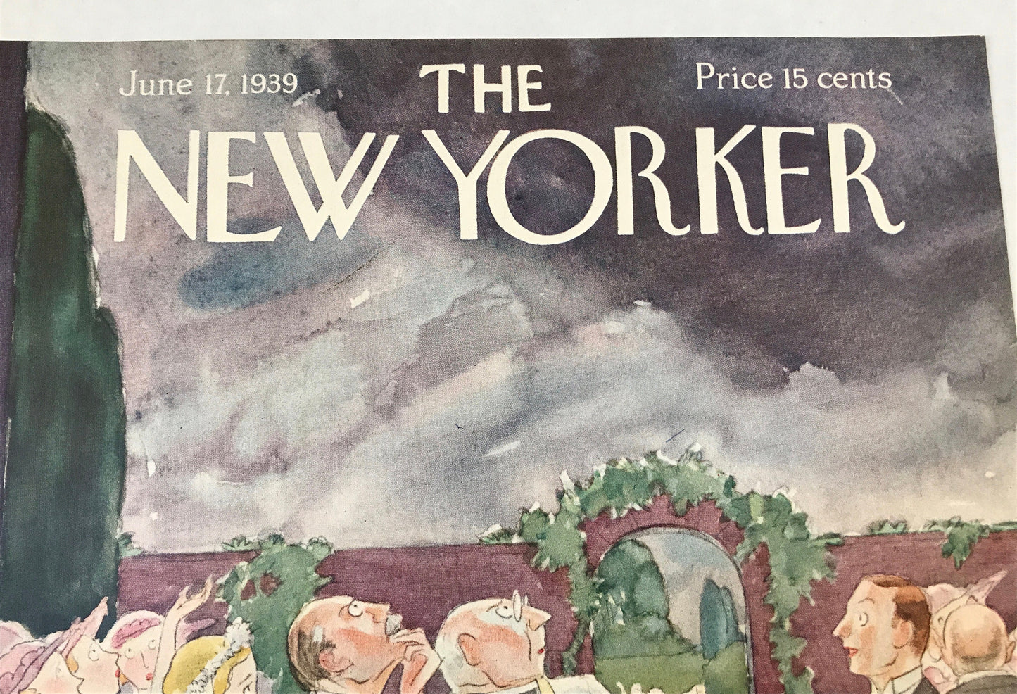 The NEW YORKER Magazine very rare original cover - June 17, 1939 - Perry Barlow - wedding
