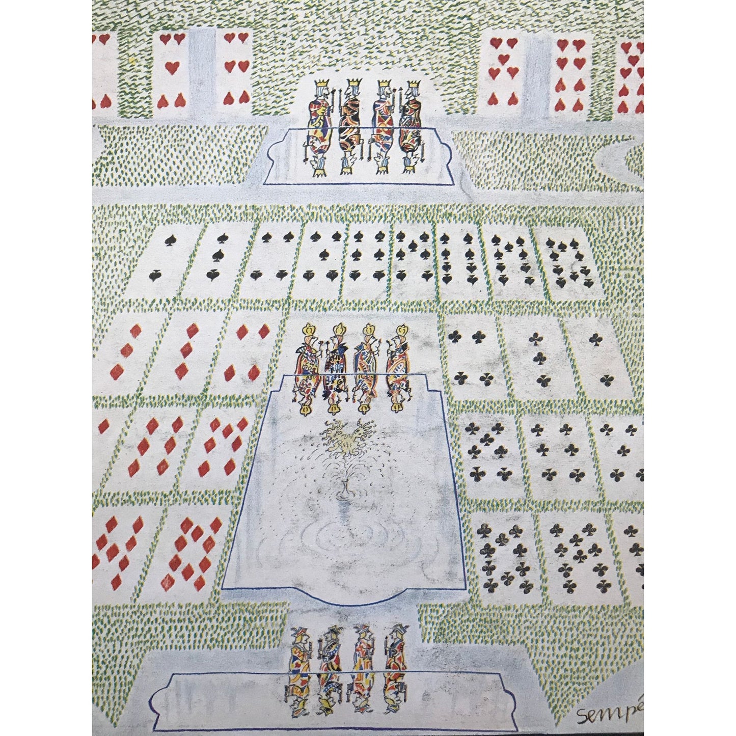 RARE August 25, 1980 - The NEW YORKER Magazine vintage original cover - playing cards, king, queen, ace