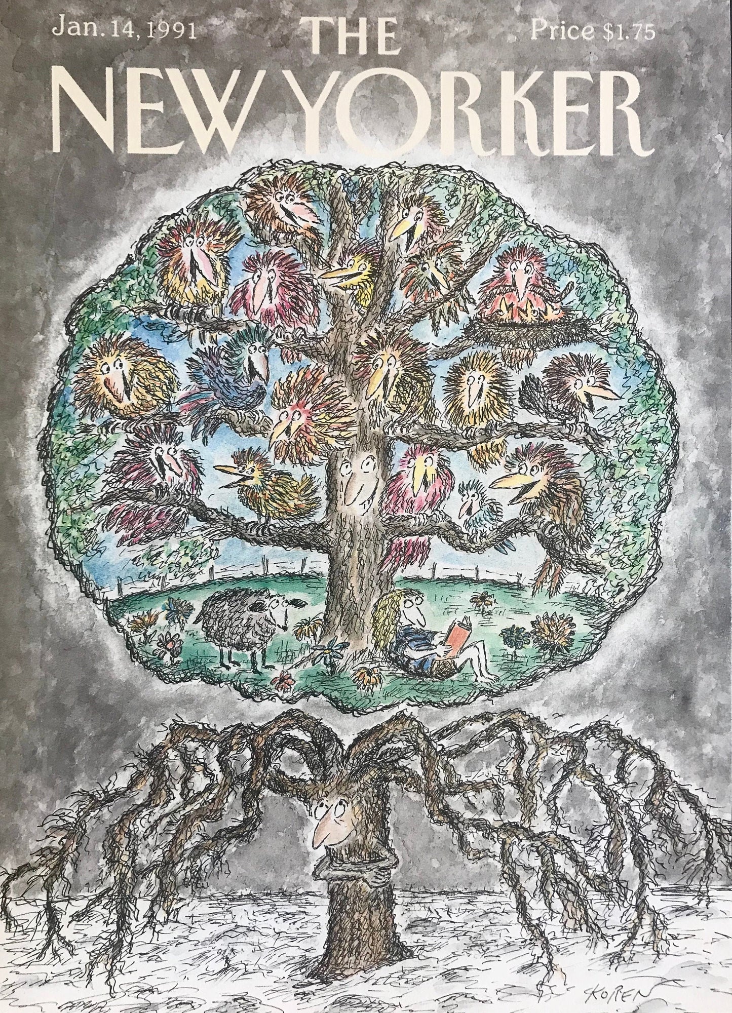 Vintage NEW YORKER Magazine original cover - January 14, 1991