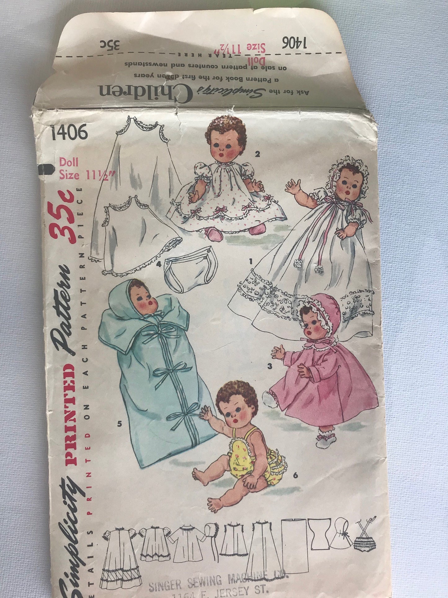 RARE - Uncut Vintage Simplicity sewing pattern from the 1960's - doll clothes -please read description