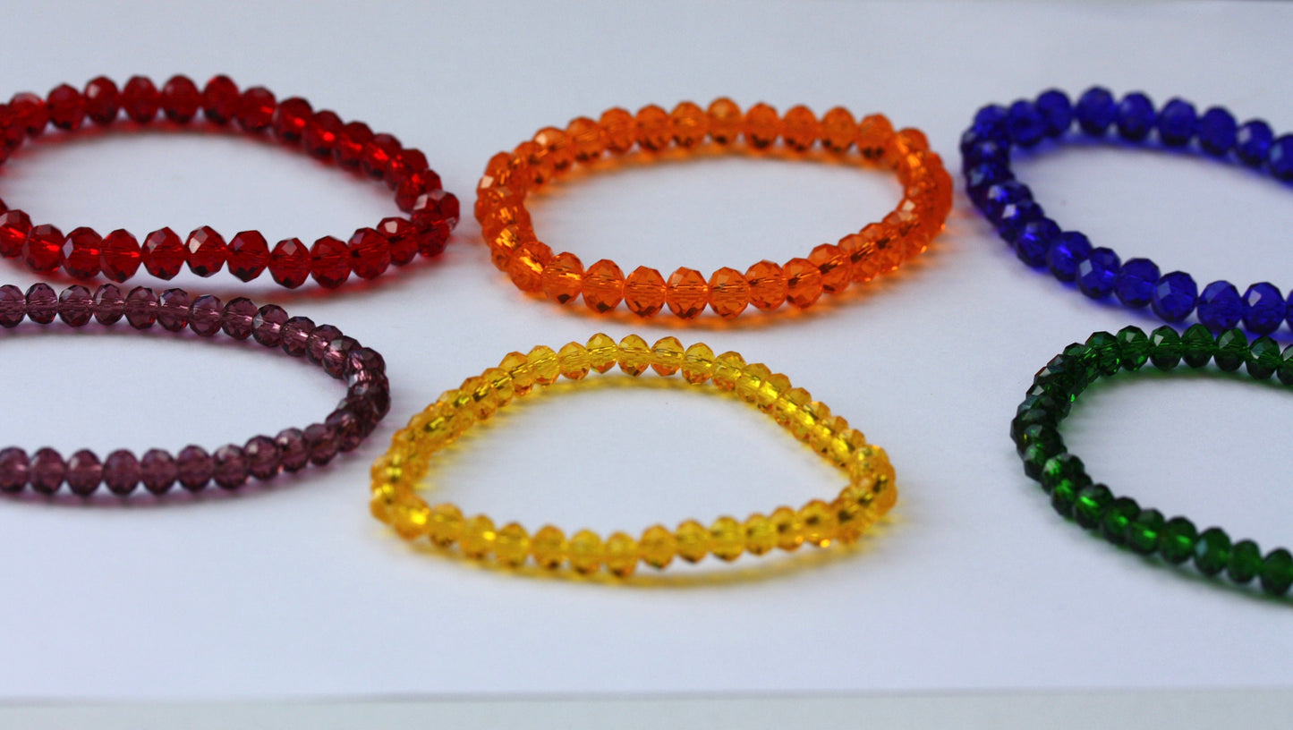 Set of six PRIDE crystal stunning vintage beaded bracelets