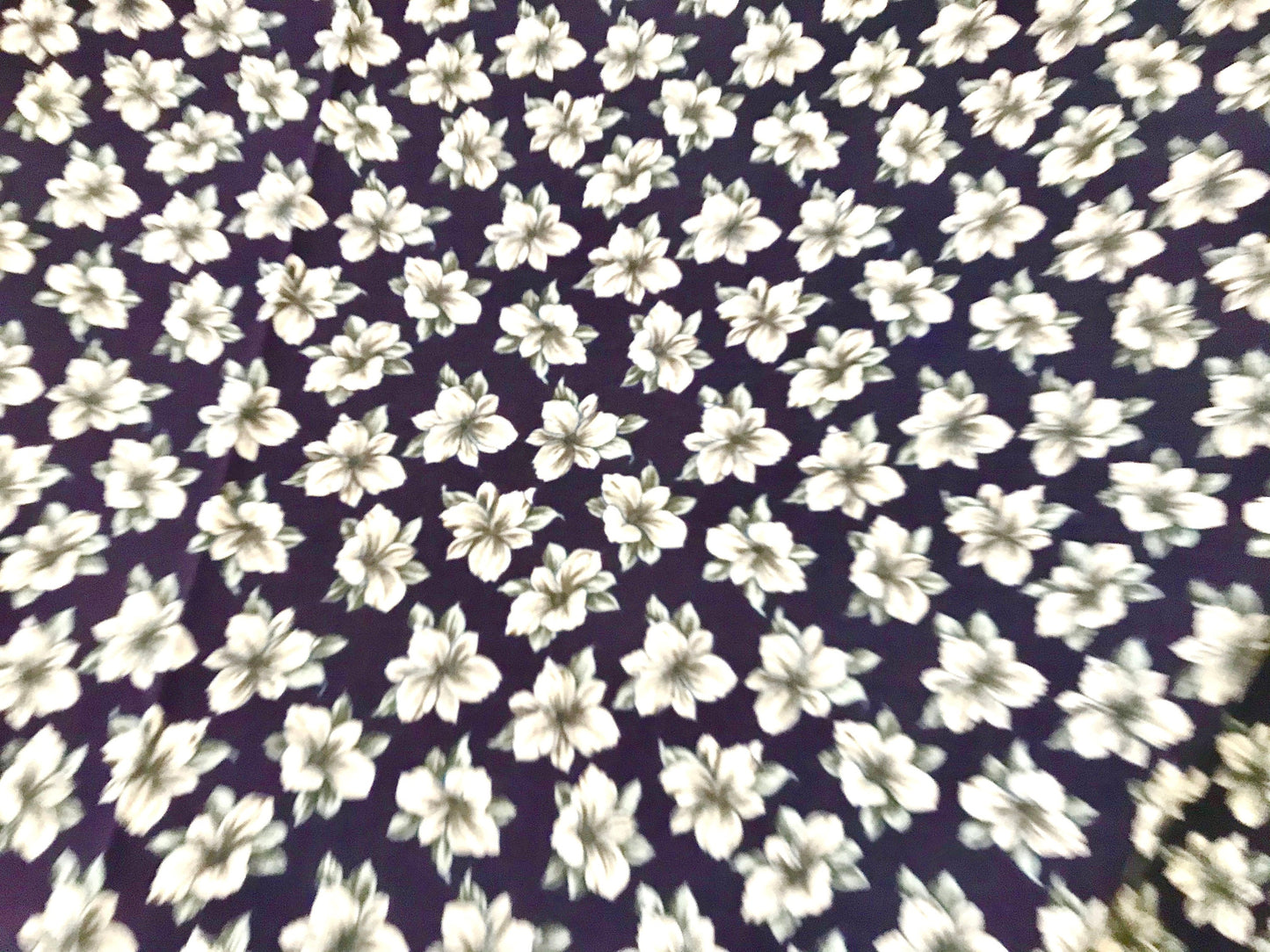 Vintage fabric - flowers - silky finish - 4+ yards