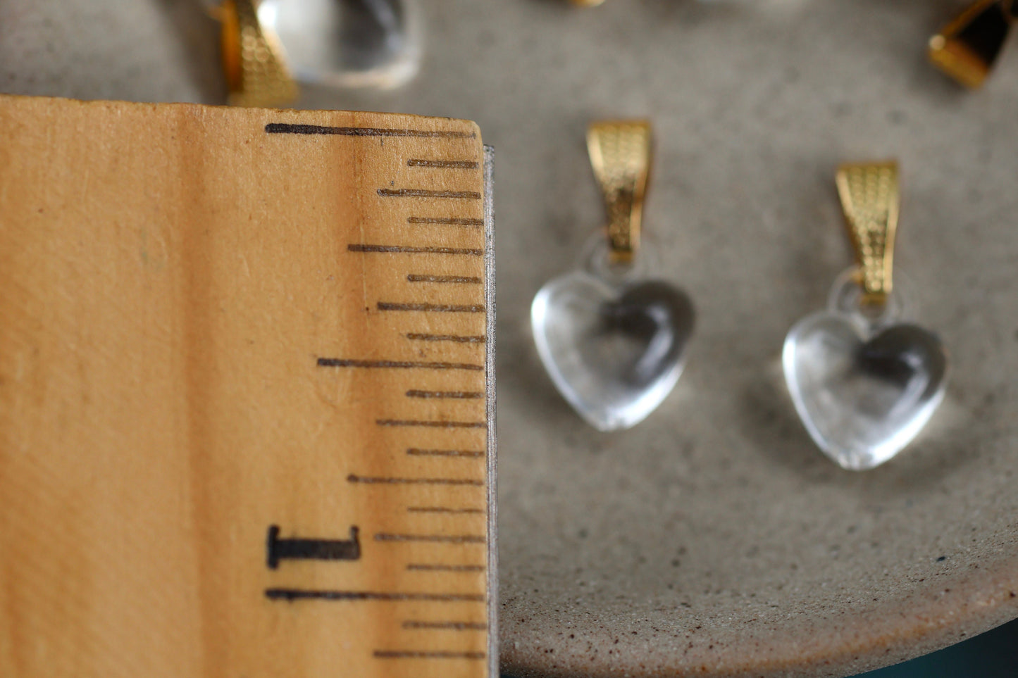 One dozen clear heart pendants - can be used as necklace pendants or for making earrings