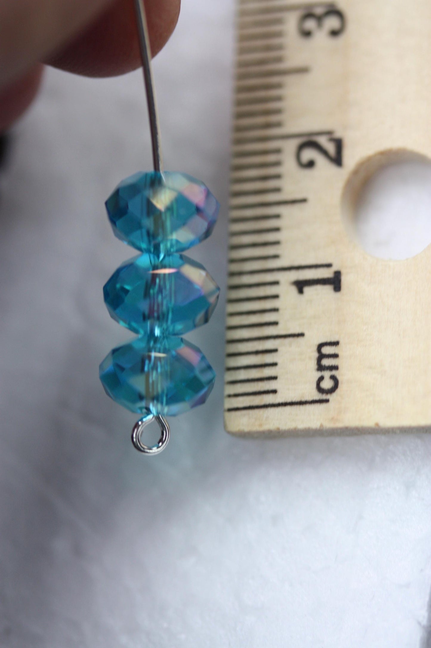 Blue vintage crystal beads - 8 mm