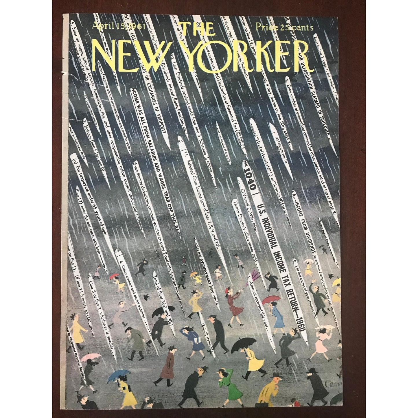 Rare - April 15, 1961 - The NEW YORKER Magazine original cover - please read description