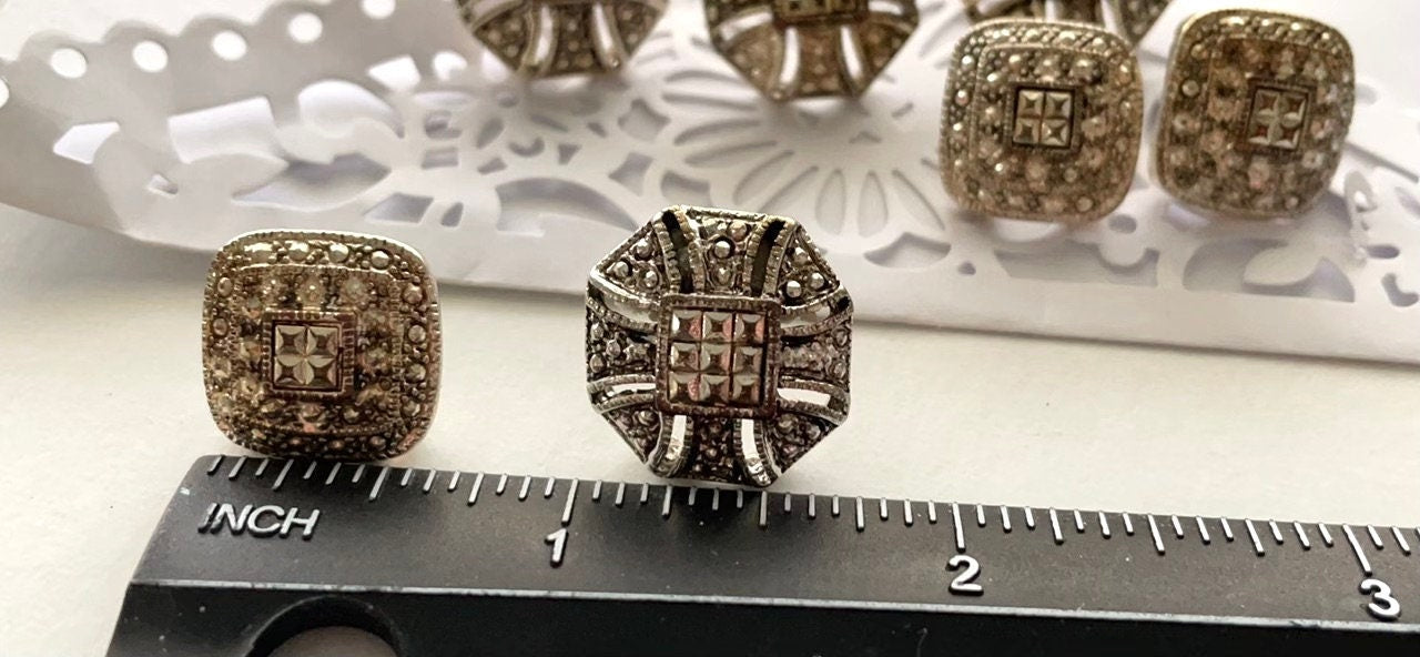Beautiful marcasite stud earrings - Please read description