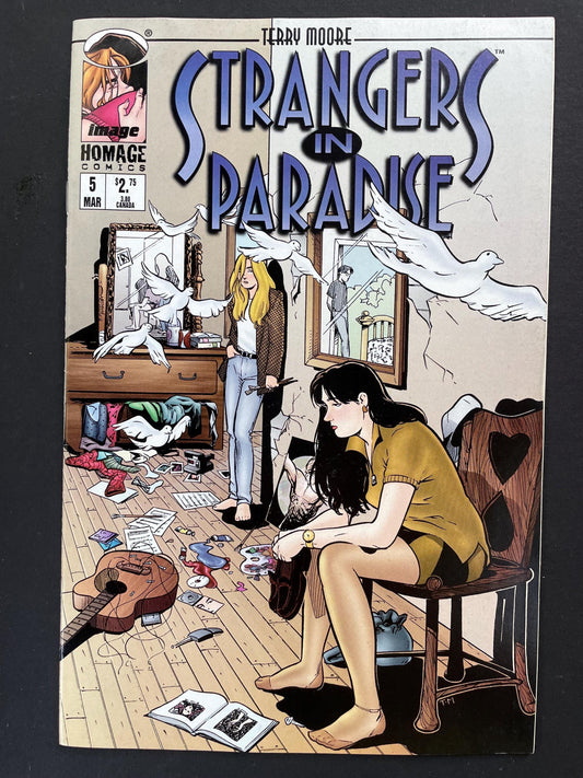 Strangers in Paradise #5 | Terry Moore | March 4, 1994 Indie Comic | Abstract Studio Romance Drama